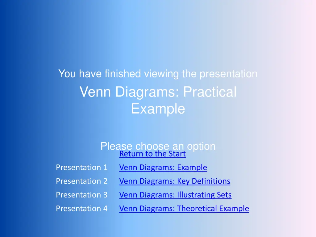 you have finished viewing the presentation venn 4