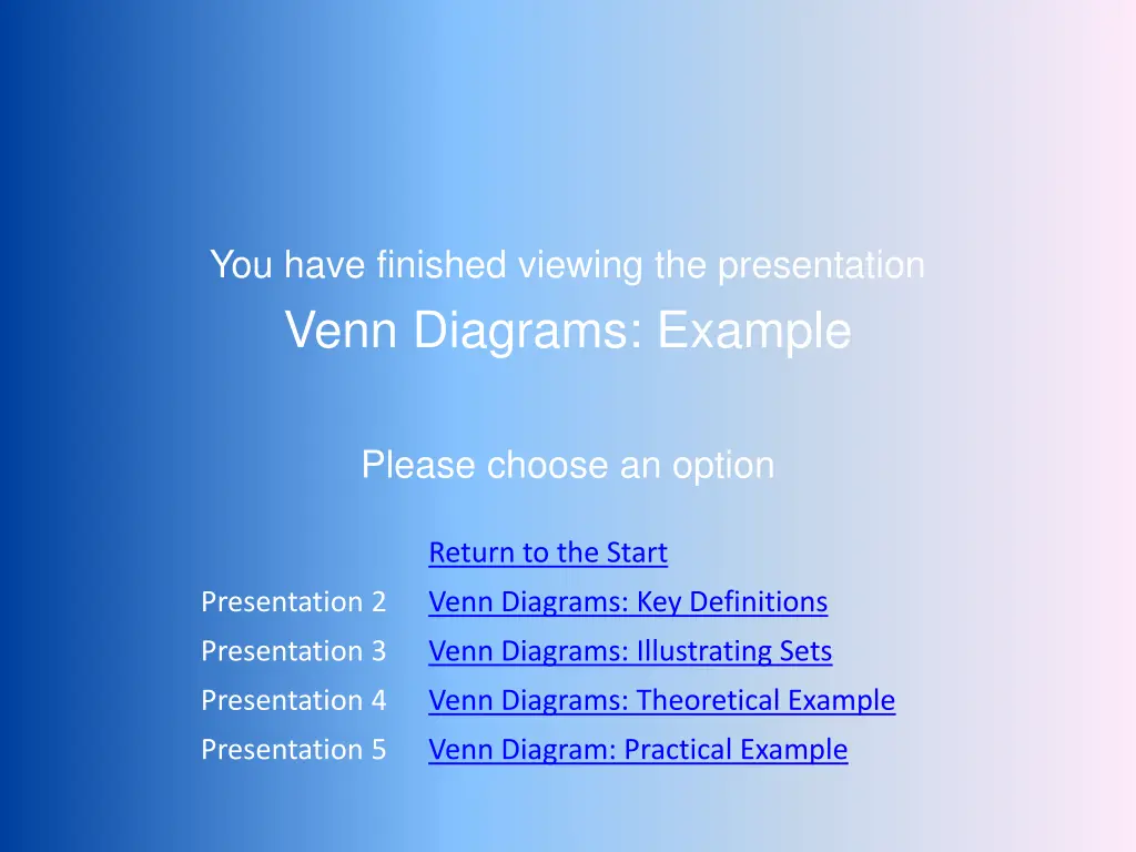 you have finished viewing the presentation venn