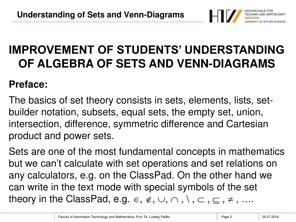 understanding of sets and venn diagrams 1