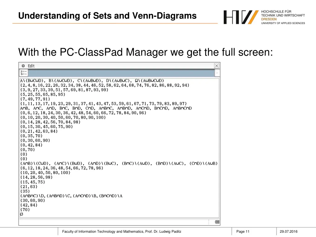 understanding of sets and venn diagrams 10