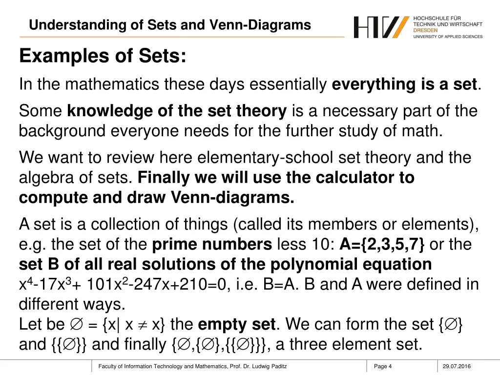 understanding of sets and venn diagrams 3