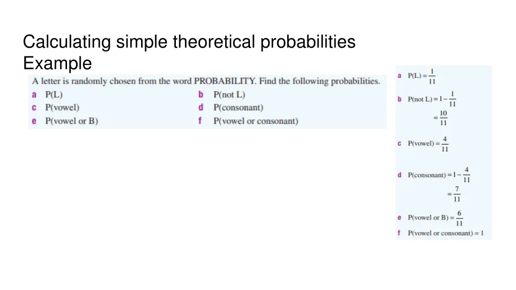 calculating simple theoretical probabilities 1