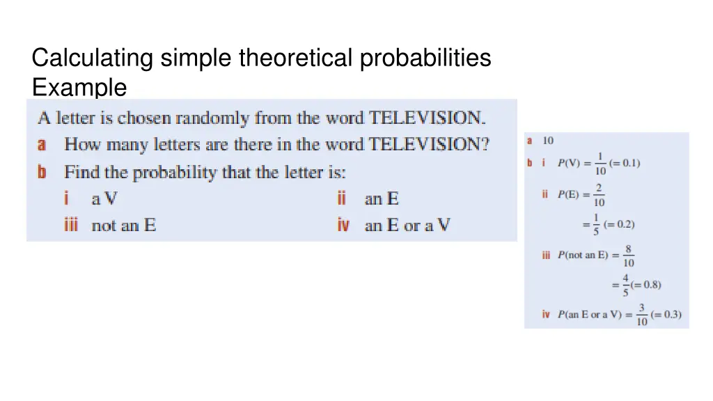 calculating simple theoretical probabilities