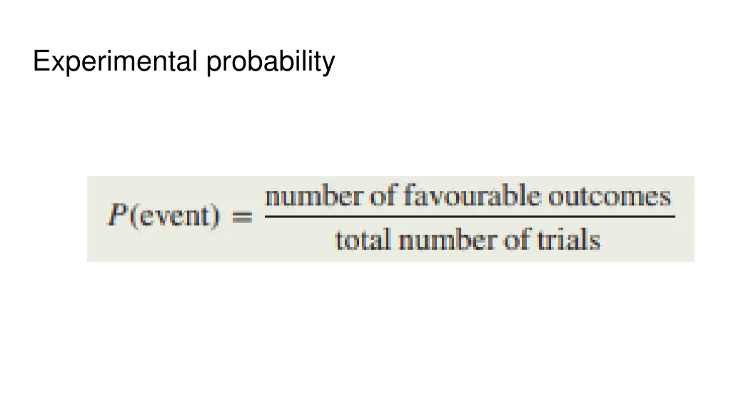 experimental probability