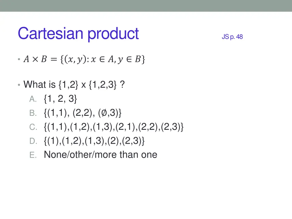 cartesian product