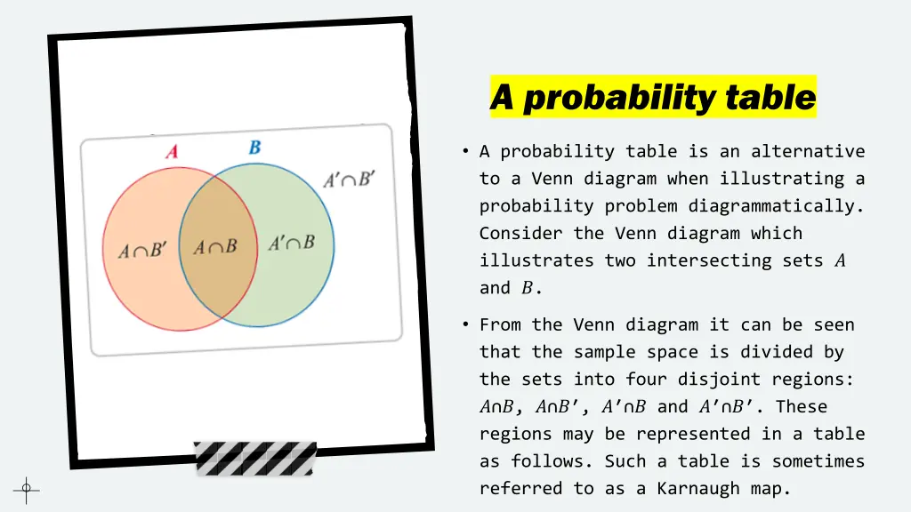 a probability table