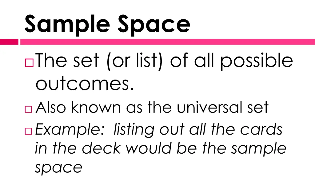 sample space