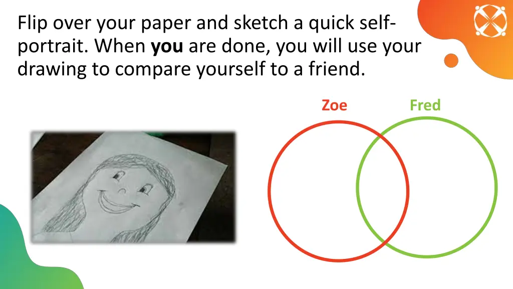 flip over your paper and sketch a quick self