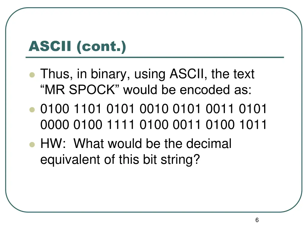 ascii cont 1