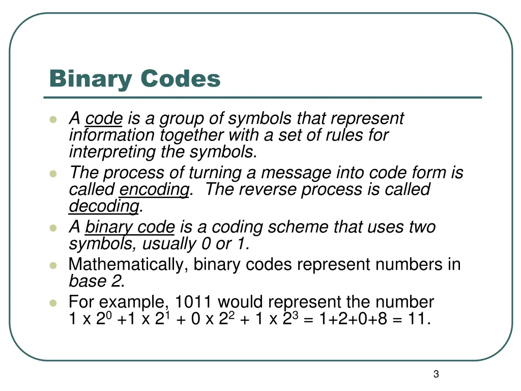 binary codes