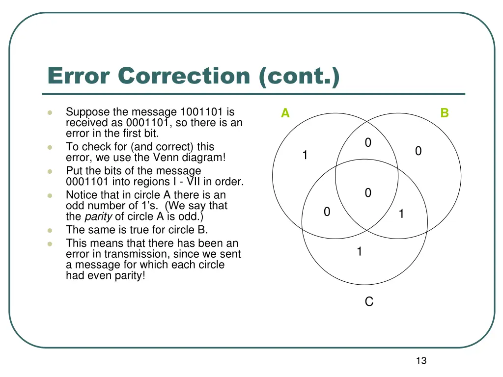 error correction cont 5