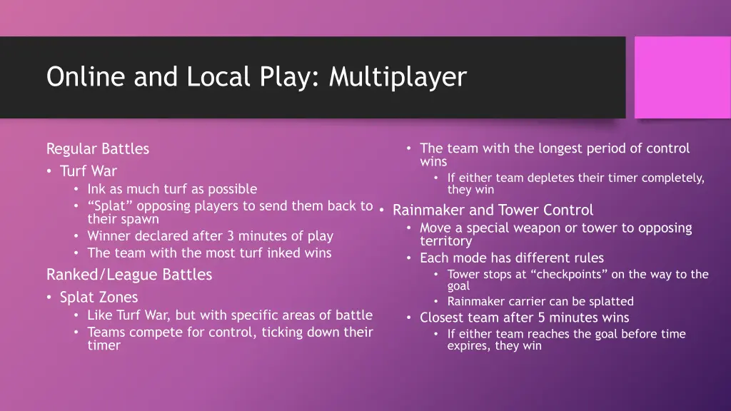 online and local play multiplayer