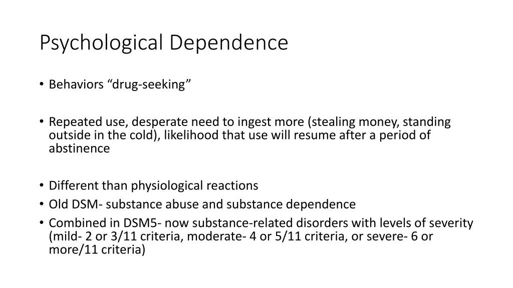 psychological dependence