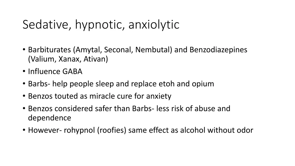 sedative hypnotic anxiolytic