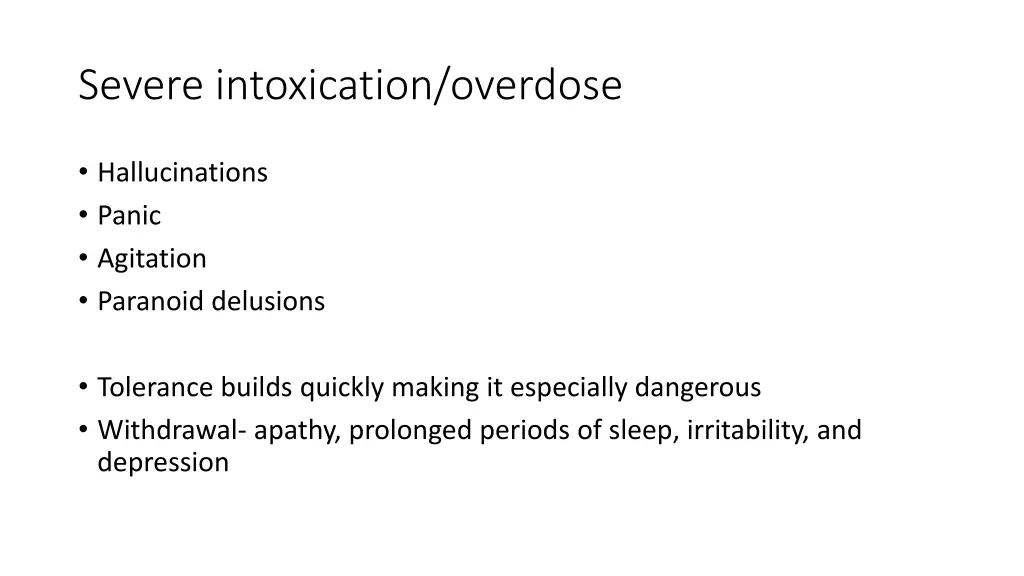 severe intoxication overdose