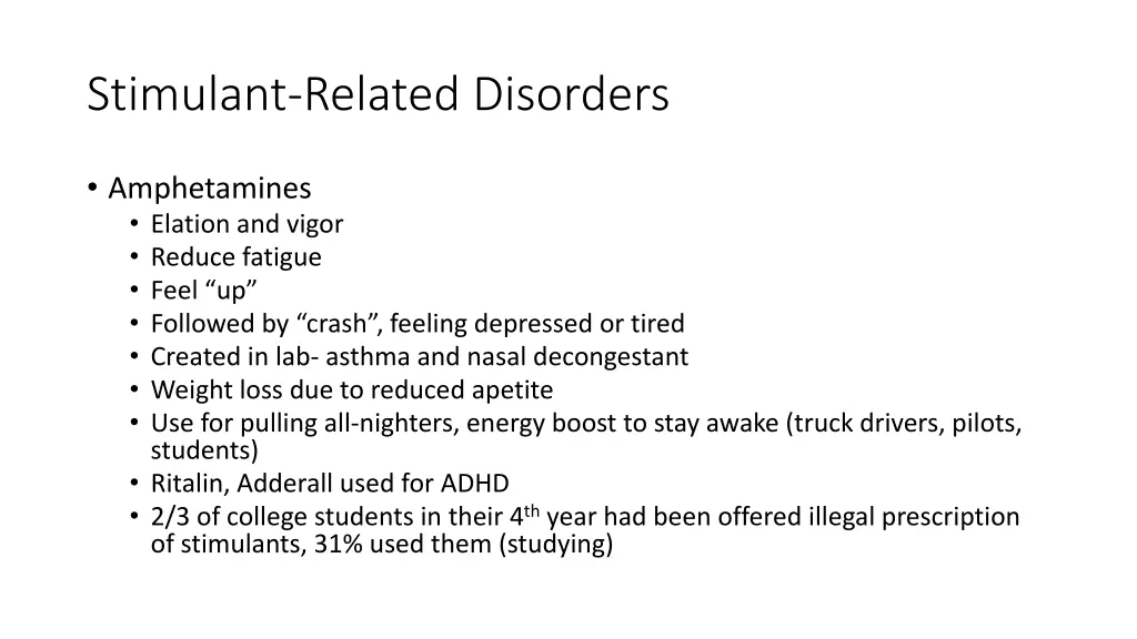 stimulant related disorders