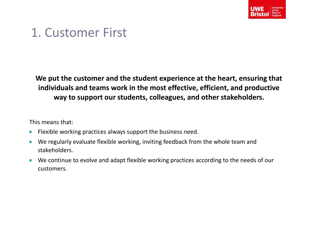 1 customer first