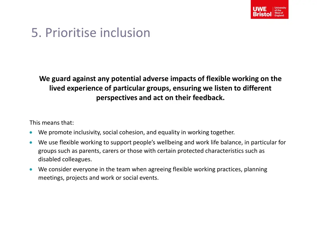 5 prioritise inclusion