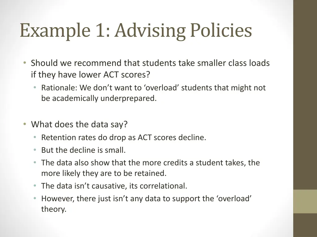 example 1 advising policies