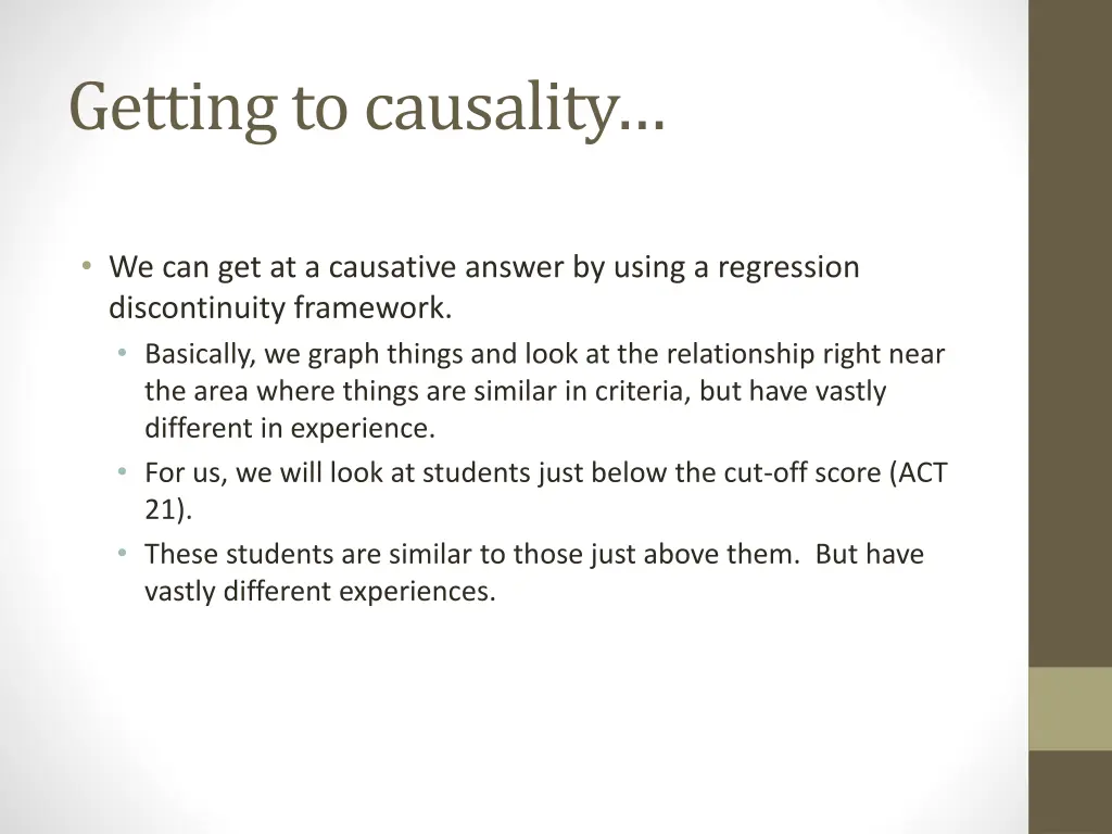 getting to causality