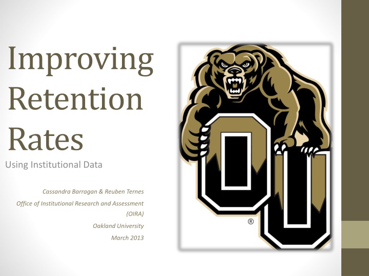 improving retention rates using institutional data