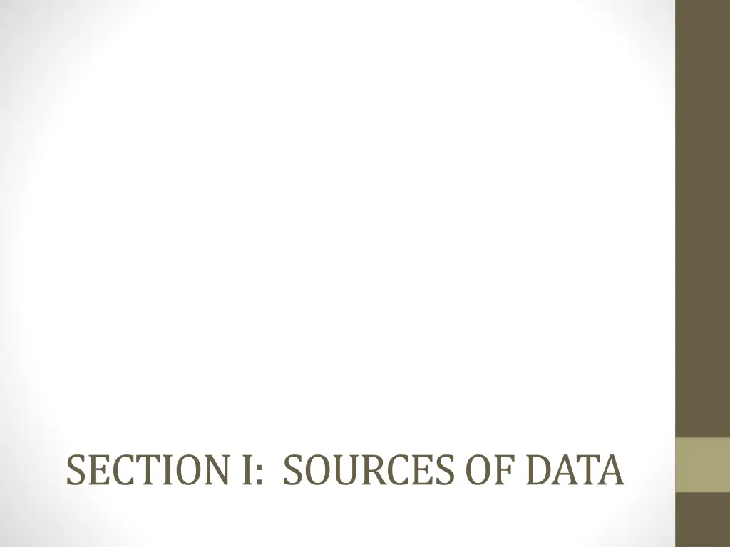 section i sources of data