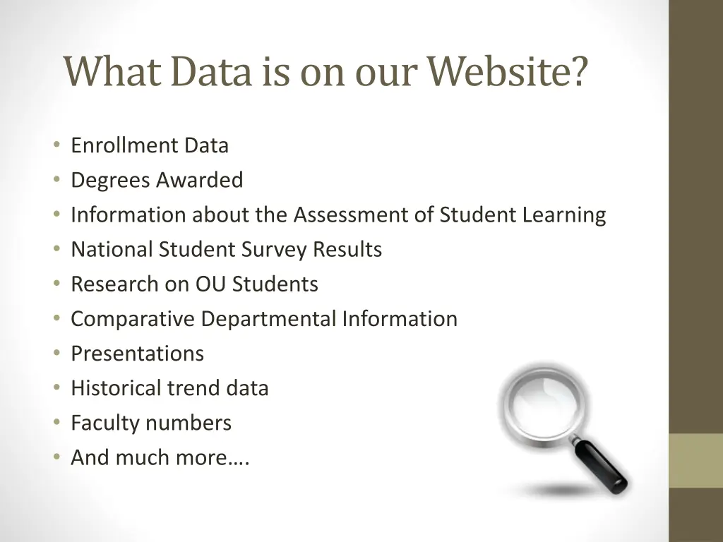 what data is on our website