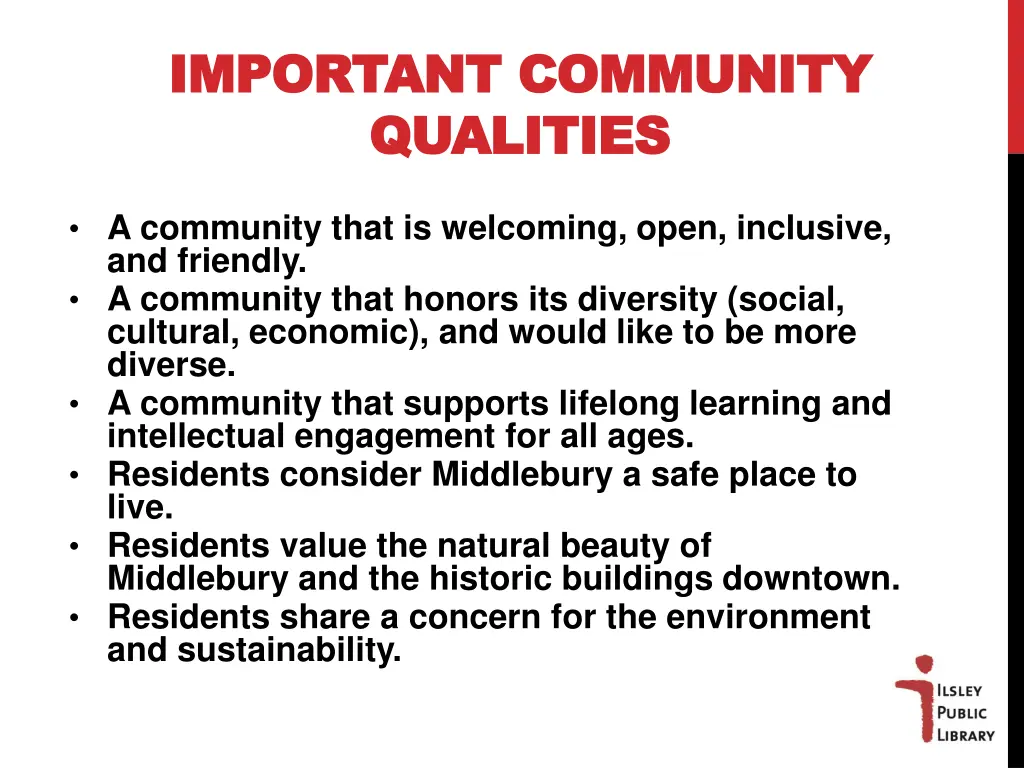 important community important community qualities