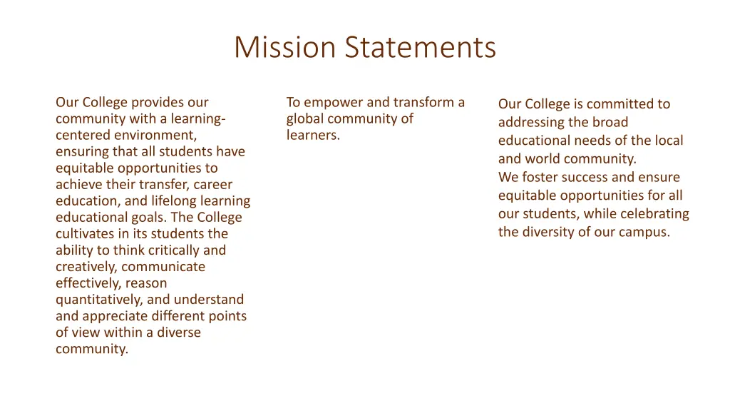 mission statements