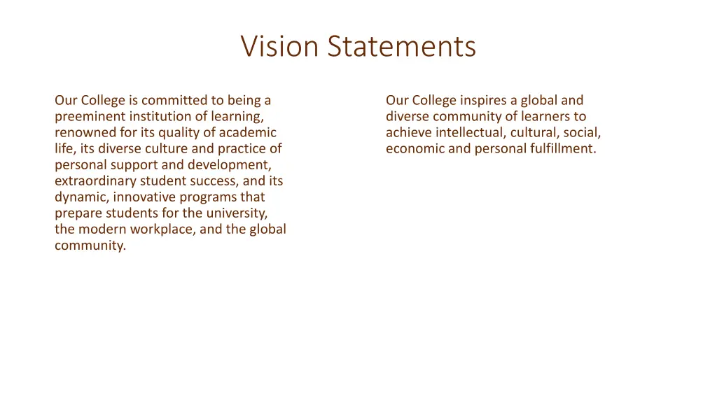 vision statements