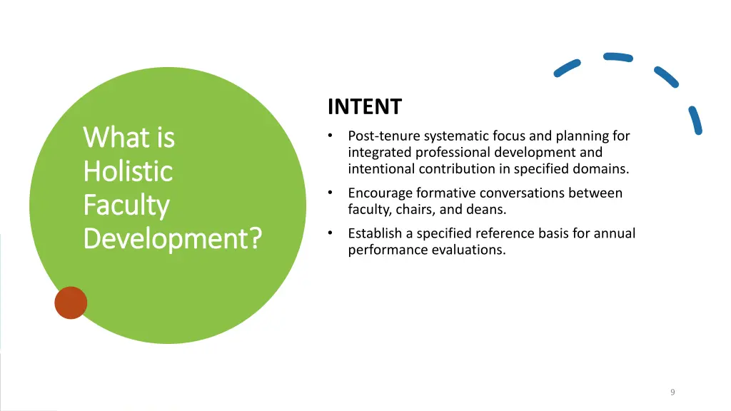 intent post tenure systematic focus and planning