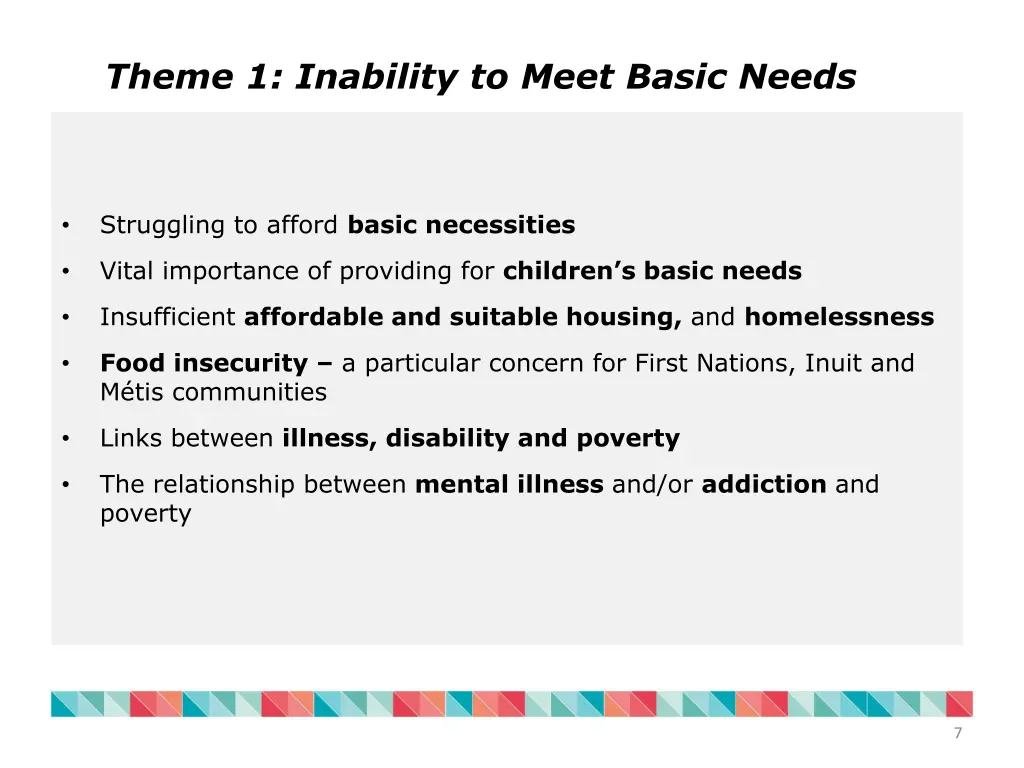 theme 1 inability to meet basic needs