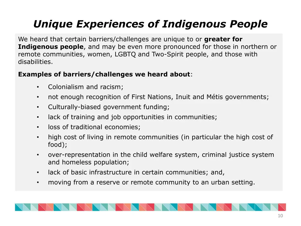 unique experiences of indigenous people