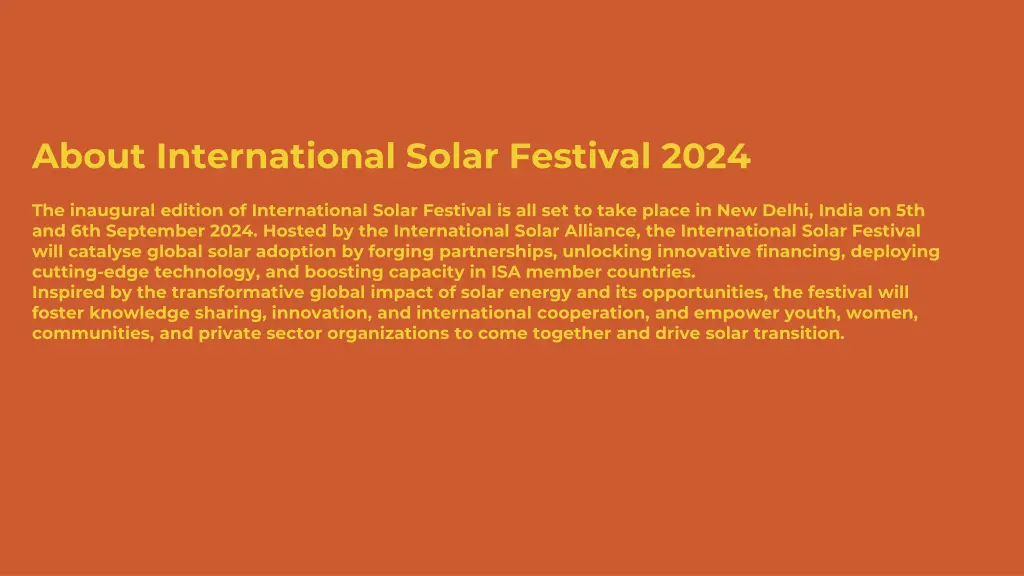 about international solar festival 2024