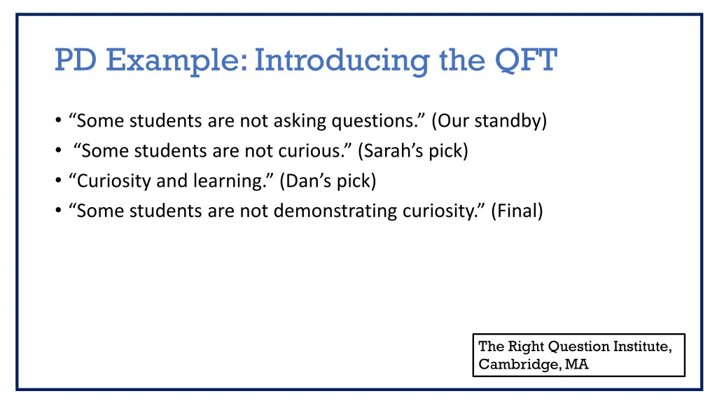 pd example introducing the qft