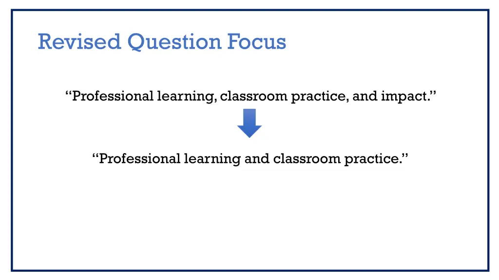 revised question focus