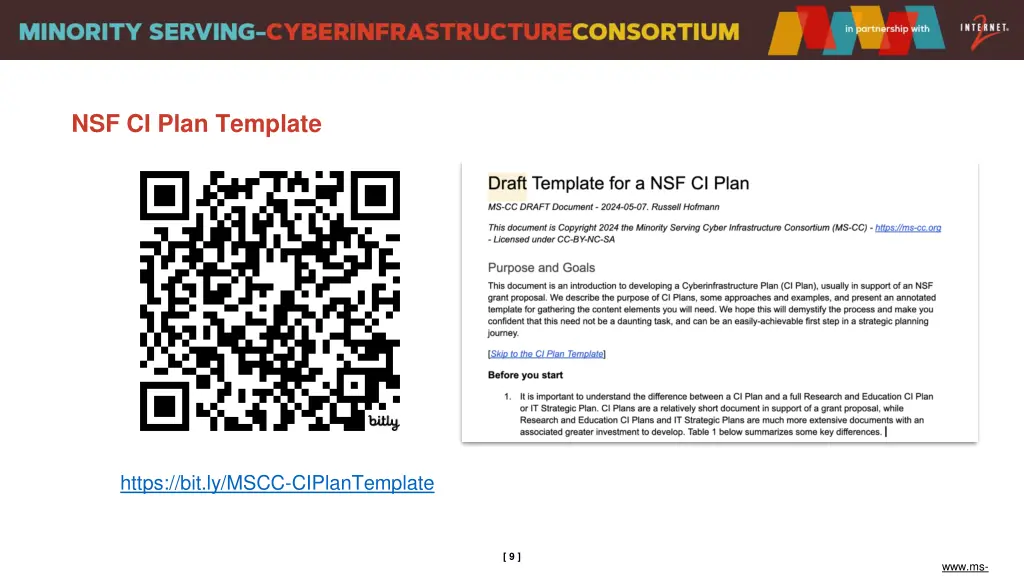 nsf ci plan template