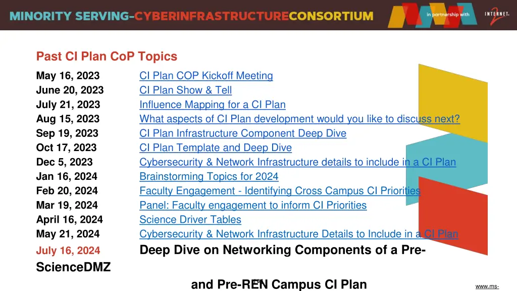 past ci plan cop topics