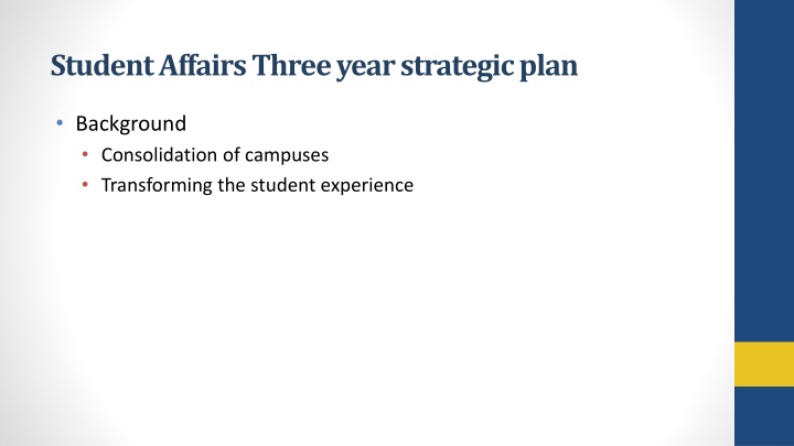 student affairs three year strategic plan