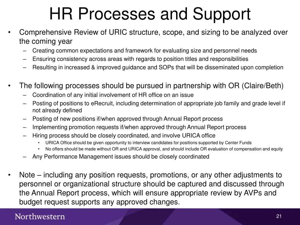 hr processes and support