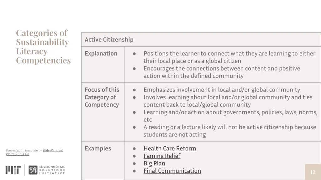 categories of sustainability literacy competencies 5