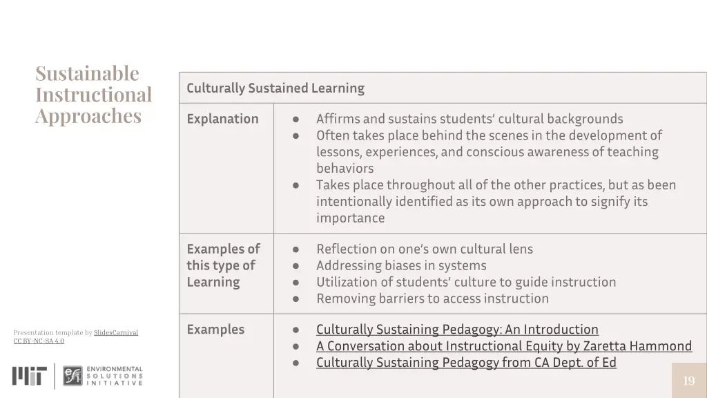 sustainable instructional approaches 6