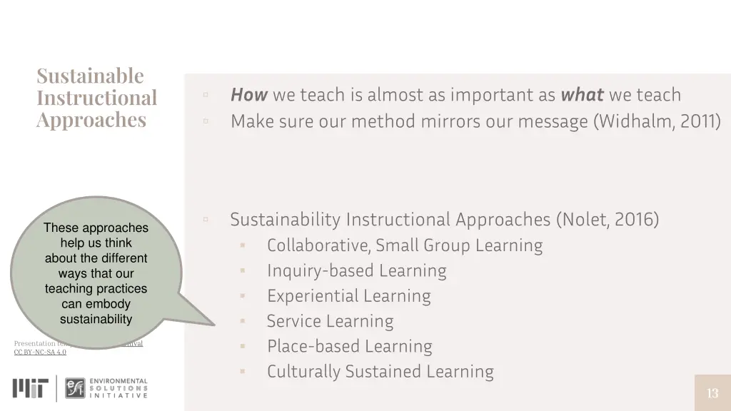 sustainable instructional approaches