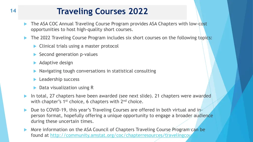 traveling courses 2022