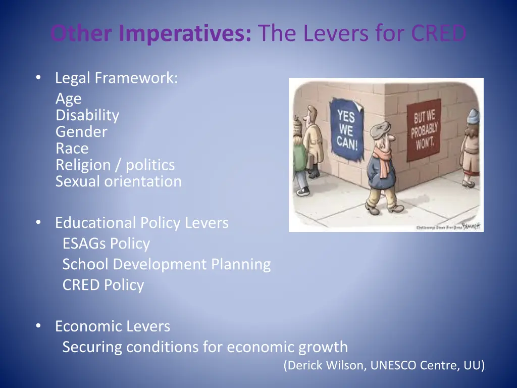 other imperatives the levers for cred