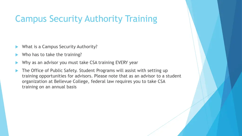 campus security authority training