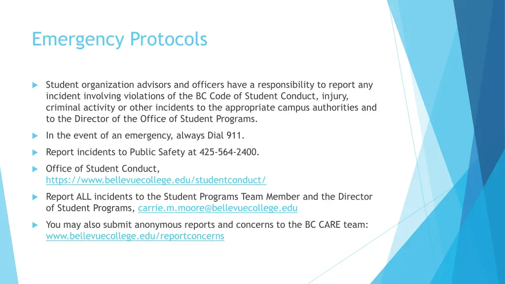 emergency protocols