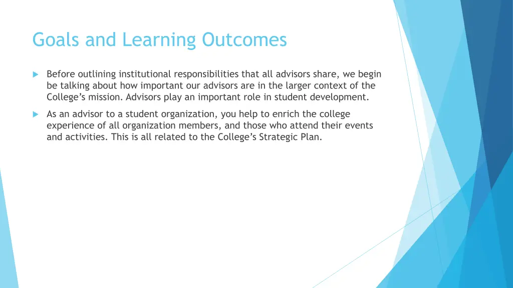 goals and learning outcomes