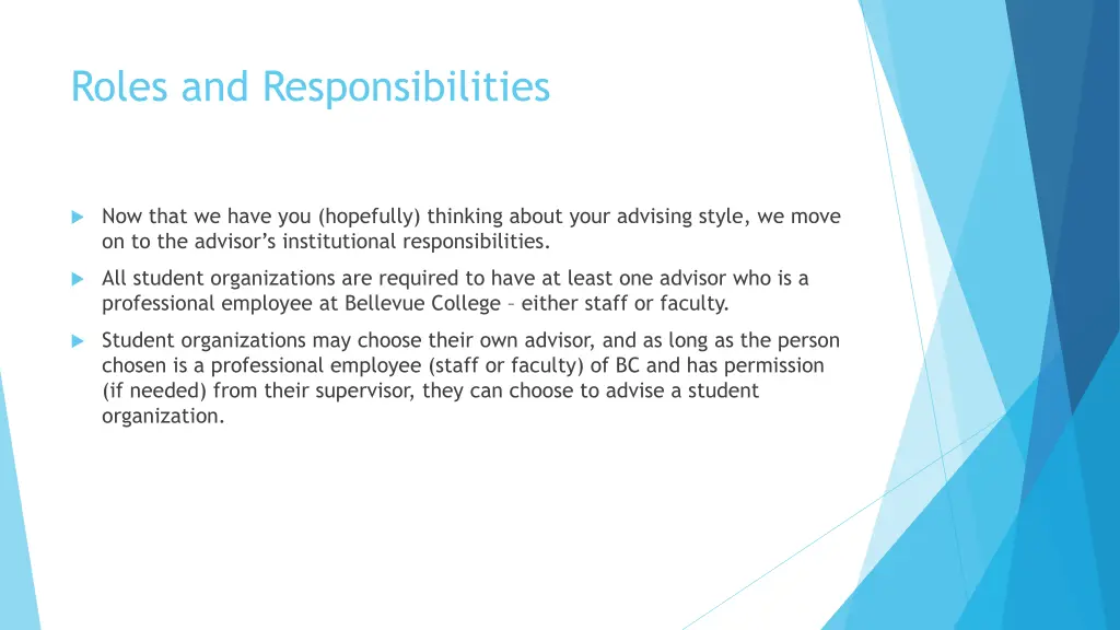 roles and responsibilities