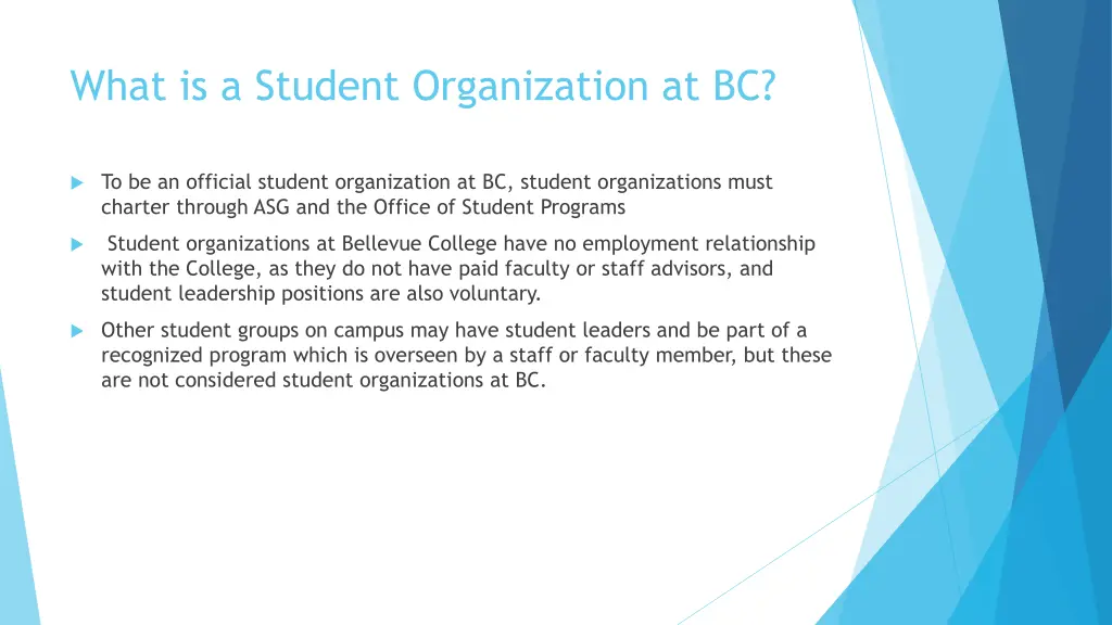 what is a student organization at bc 1